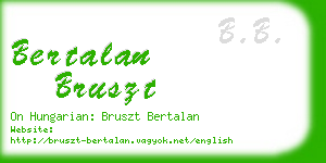 bertalan bruszt business card